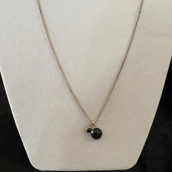 Beautiful Ippolita Black Onyx and Diamond Pendant in Sterling Silver